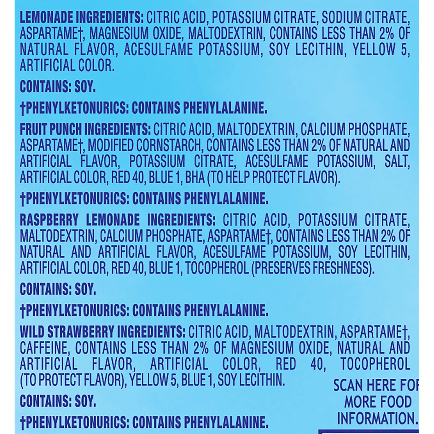 Variety Pack of Powdered Drink Mixes: Lemonade, Fruit Punch, Raspberry Lemonade, and Wild Strawberry - 60 On-the-Go Packets