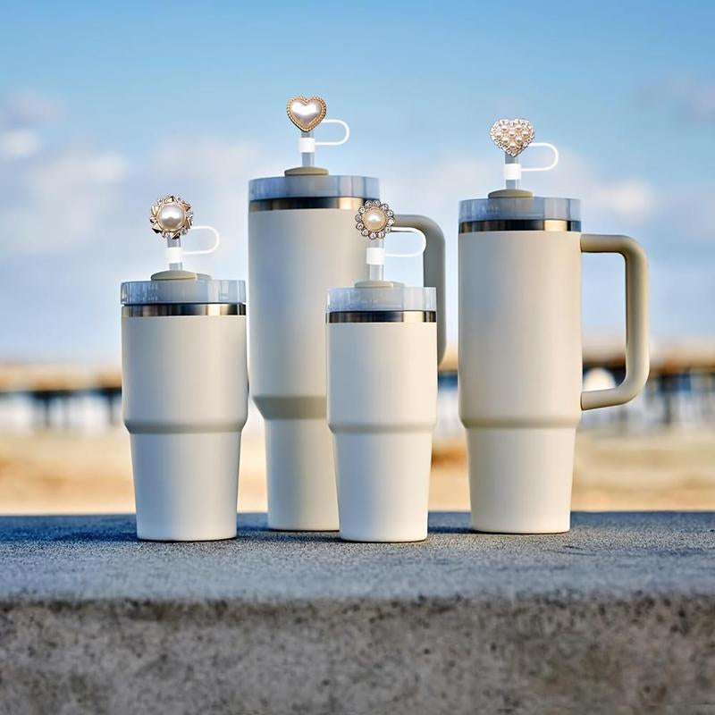 Brighten up your Stanley Cups with Colorful Shiny Straw Covers! Perfect for 30oz & 40oz tumblers, this 5-pack adds a fun twist to reusable straws! Great for gifting this Christmas!