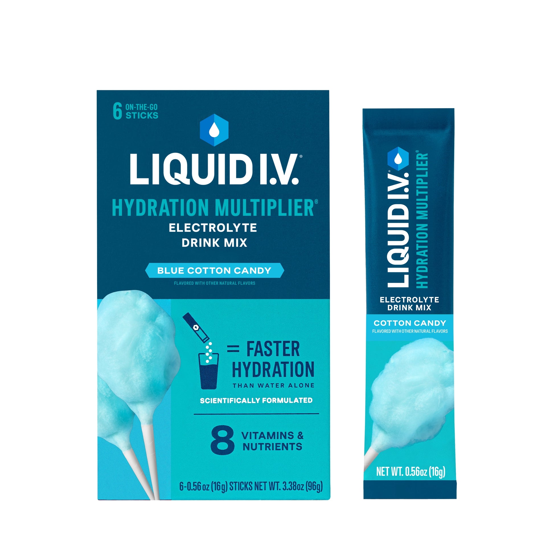 (8 Pack) Liquid I.V.® Lemon Lime Hydration Multiplier® Powdered Electrolyte Drink Mix, 6 Count Packets