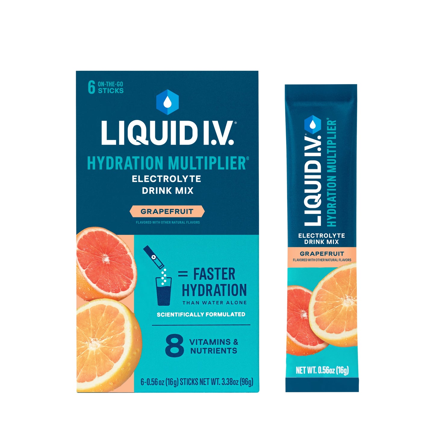 (8 Pack) Liquid I.V.® Lemon Lime Hydration Multiplier® Powdered Electrolyte Drink Mix, 6 Count Packets