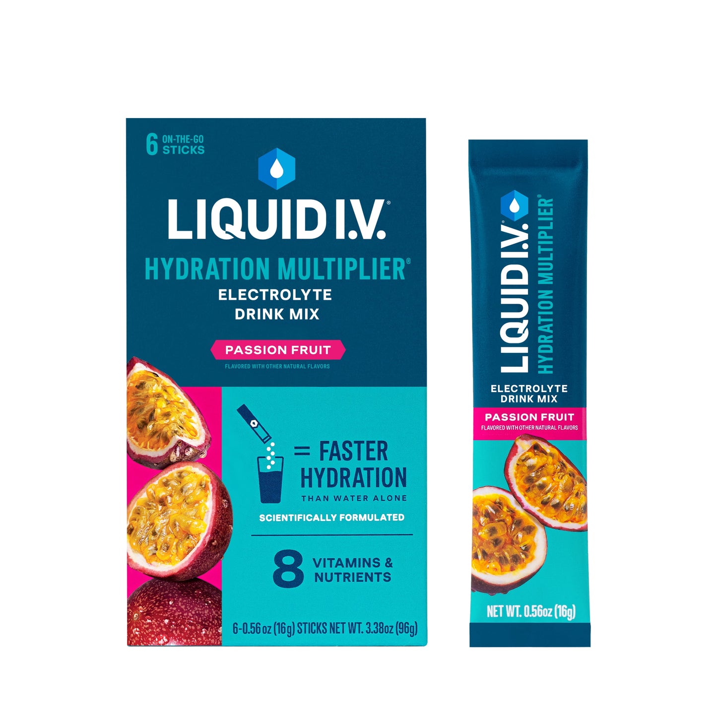 (8 Pack) Liquid I.V.® Lemon Lime Hydration Multiplier® Powdered Electrolyte Drink Mix, 6 Count Packets