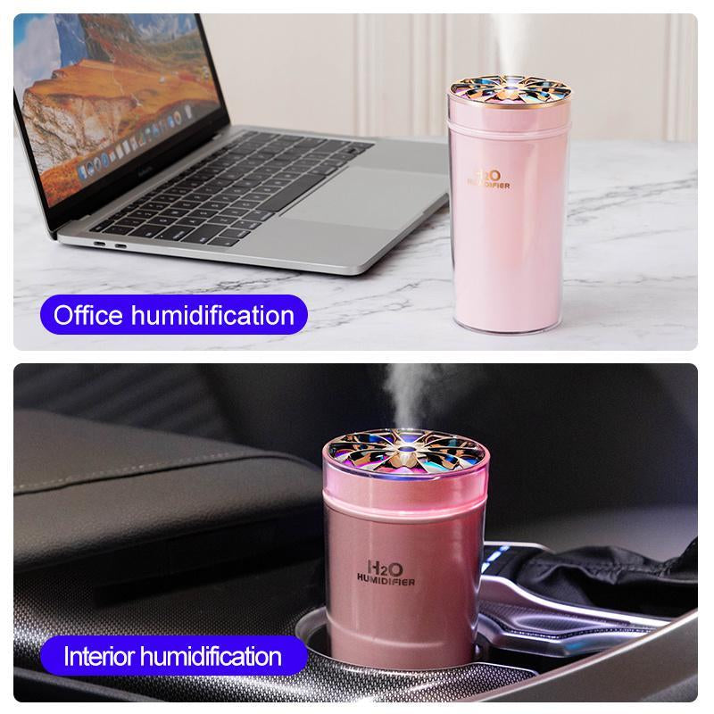Breathe Easy Anywhere! 🌬️✨ 300ML Portable USB Humidifier with Colorful LED Night Light & Aroma Diffuser - Perfect for Home, Car, Office, and Bedroom! 💧💖